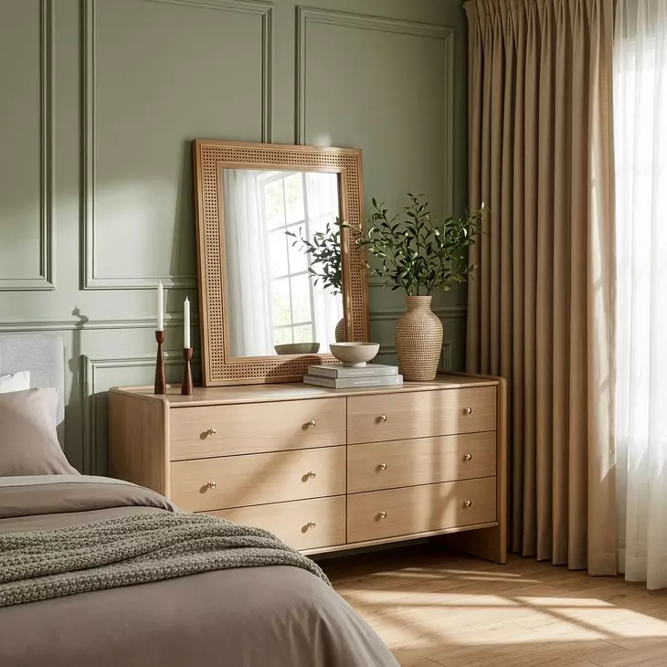 Colin Natural Oak 6 Drawer Dresser