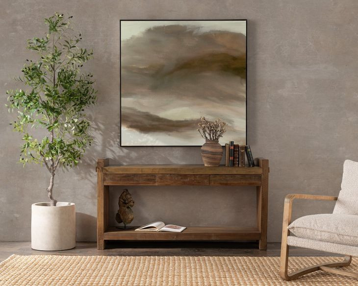 Marsa Natural Rectangular Console Table with 3 Drawers