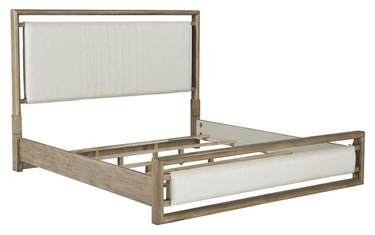 Arlington Nutmeg and Beige Queen Upholstered Panel Bed