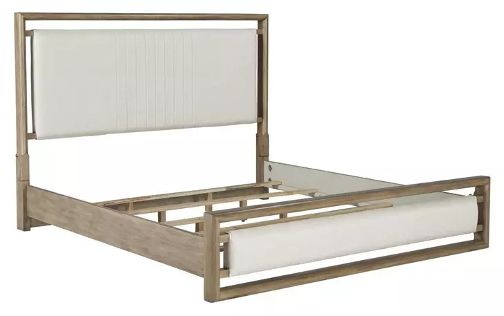 Arlington Nutmeg and Beige Queen Upholstered Panel Bed
