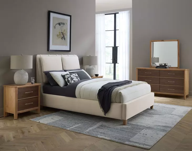 Nordhaven Clear Maple and Nordic Walnut 6 Drawer Dresser