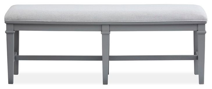 Charleston Harbor Gray Upholstered Dining Bench