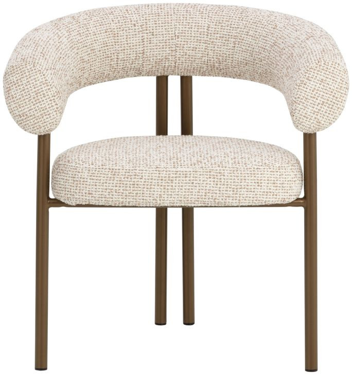 Nova Noah Ecru Performance Fabric Dining Arm Chair