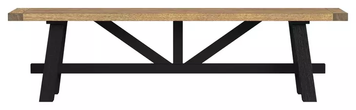 Hendricks Rustic Wheat and Raven Dining Bench