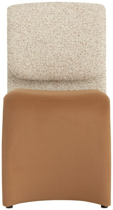 Dunleigh Kona Camel and Noah Ecru Performance Fabric Upholstered Dining Chair