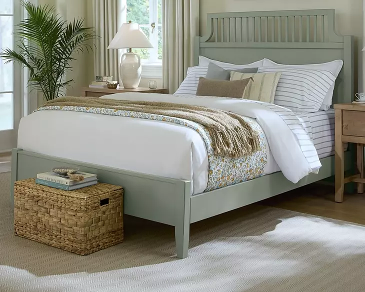 Pure Maple Sage King Garden Panel Bed