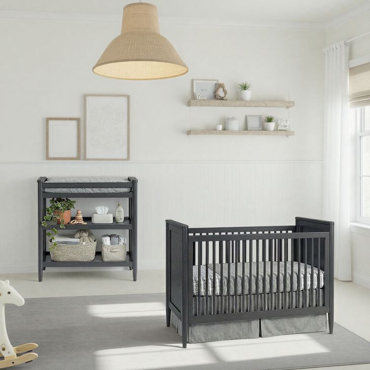 Modern Nursery Iron Ore Changing Table