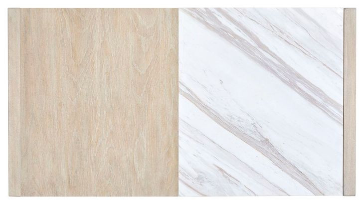 Northcrest Gallery Buff and Antique Silver Rectangular Marble Top Cocktail Table