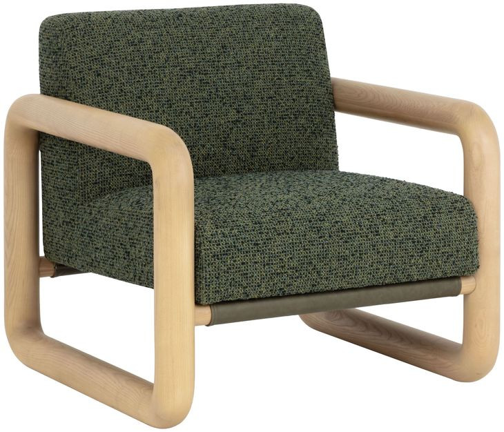 Cirro Noah Meadow and Ludlow Dark Olive Leather Upholstered Lounge Chair