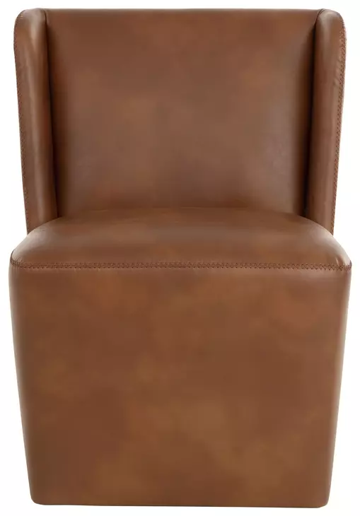 Marbella Tobacco Tan Upholstered Wheeled Dining Chair
