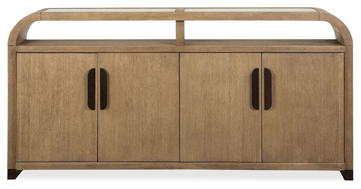 Tristan Swiss Coffee 4 Door Glass Top Sideboard