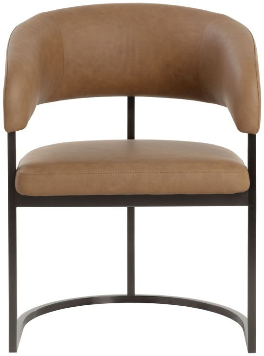 Rosmere Milliken Cognac Upholstered Dining Arm Chair