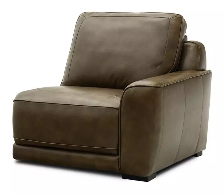 Blake Venetian Honey Leather 6 Piece Modular Dual Power Zero Wall Reclining Sectional with LED and USB Charging