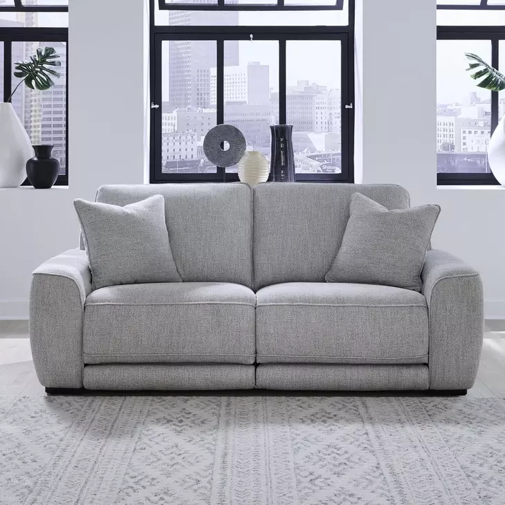 Weston Estero Smoke 88" Dual Power Zero Wall Reclining Sofa with Power Headrest and USB Charging