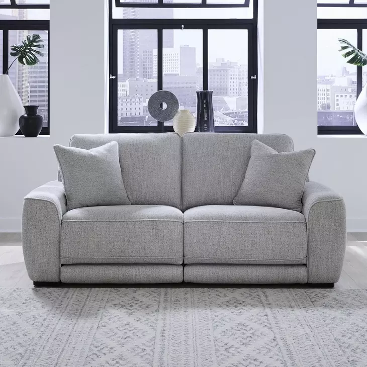 Weston Estero Smoke 2 Piece Modular Dual Power Zero Wall Reclining Sectional with Power Headrest and USB Charging