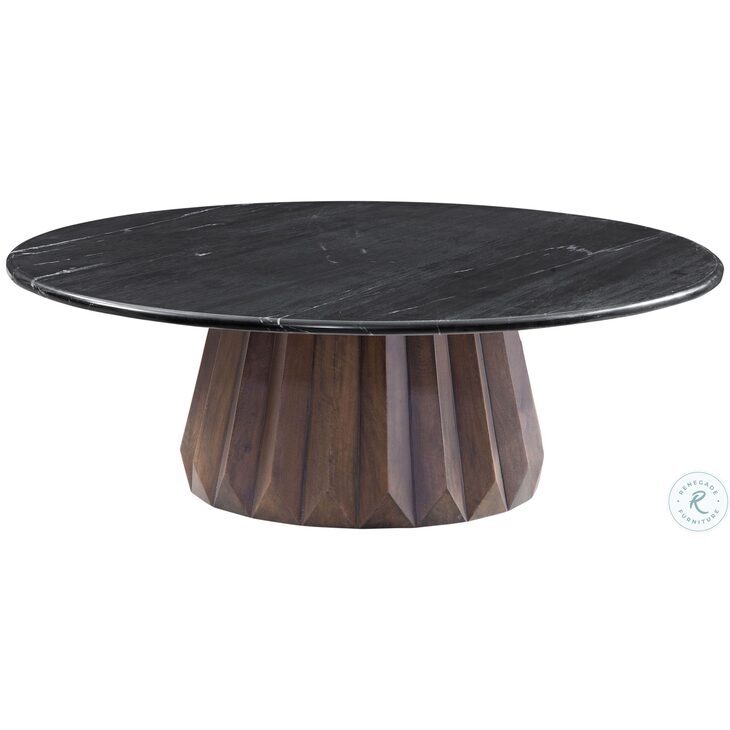 Jennings Royal Brown And Black Marble Large Nesting Cocktail Table