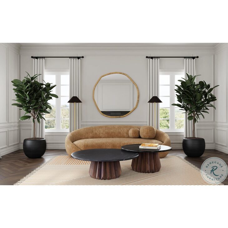 Jennings Royal Brown And Black Marble Large Nesting Cocktail Table