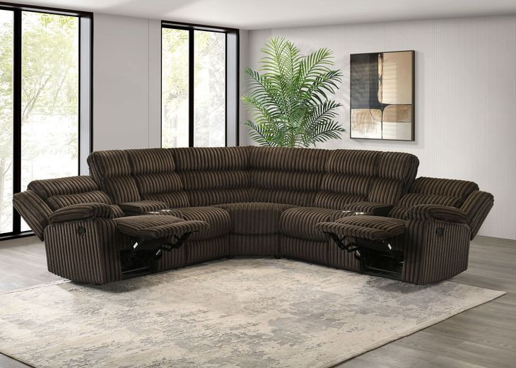 Atkinson Chocolate 3 Piece Modular Reclining Sectional