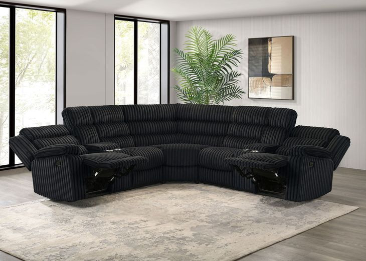 Atkinson Black 3 Piece Modular Reclining Sectional