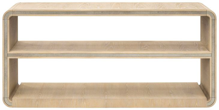 Damone Cerused White and Silver Rectangular Console Table
