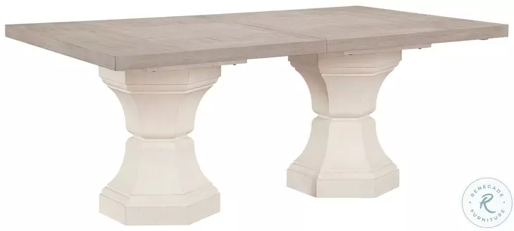 Lofton Light Gray And White Extendable Dining Table