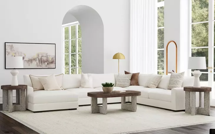 Nova Cerused Charcoal Rectangular Coffee Table