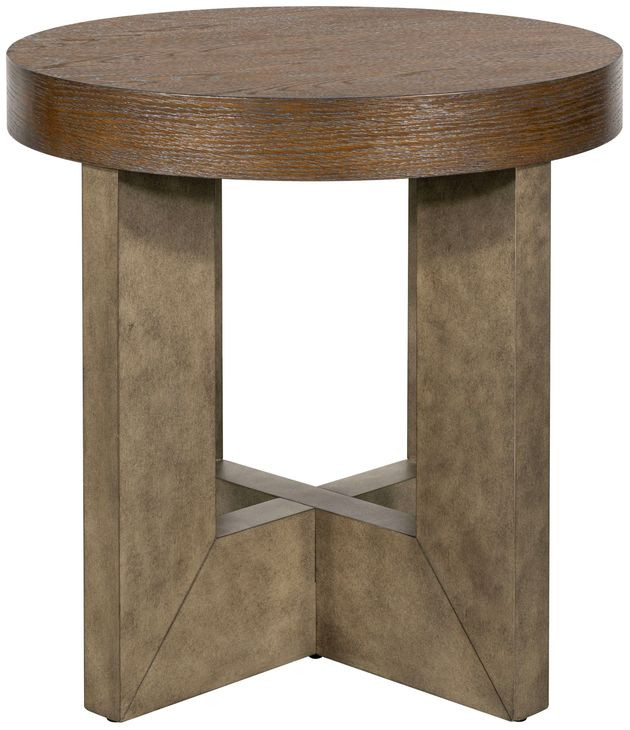 Nova Cerused Charcoal and Gray Round End Table