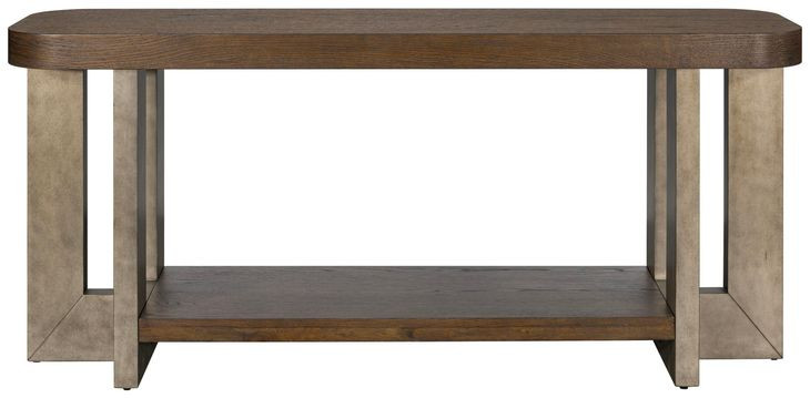 Nova Cerused Charcoal and Silver Rectangular Console Table