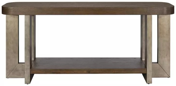 Nova Cerused Charcoal and Silver Rectangular Console Table