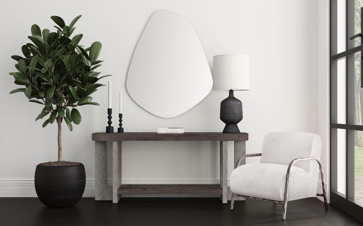 Nova Cerused Charcoal and Silver Rectangular Console Table