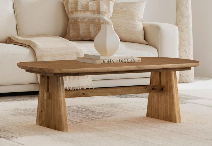 Knox Natural Pine Rectangular Cocktail Table