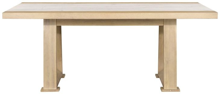 Trifecta Driftwood Cerused Oak 87" Rectangular Stone Top Dining Table