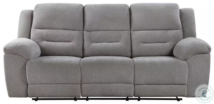 Gilson Gray Chenille 92" Reclining Sofa