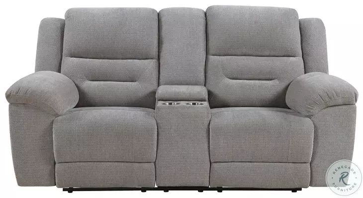 Gilson Gray Chenille Reclining 81" Loveseat