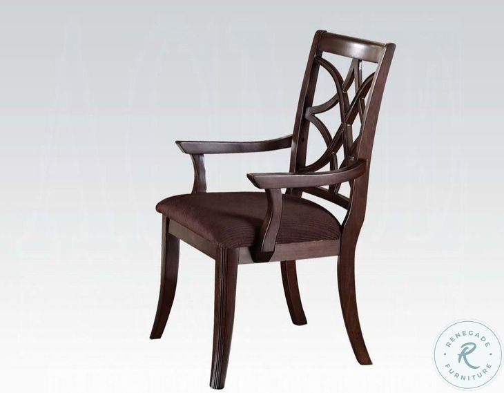 Keenan Dark Walnut Arm Chair Set of 2