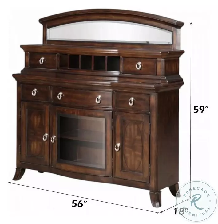 Keenan Dark Walnut Server with Hutch