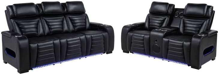 Zuma Black Power Reclining Living Room Set