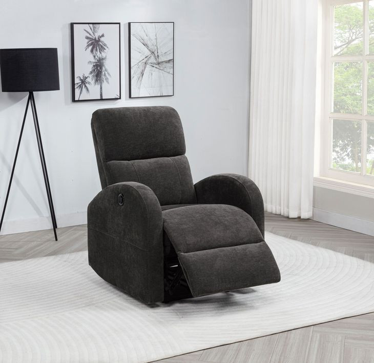 Grant Charcoal Gray Power Recliner