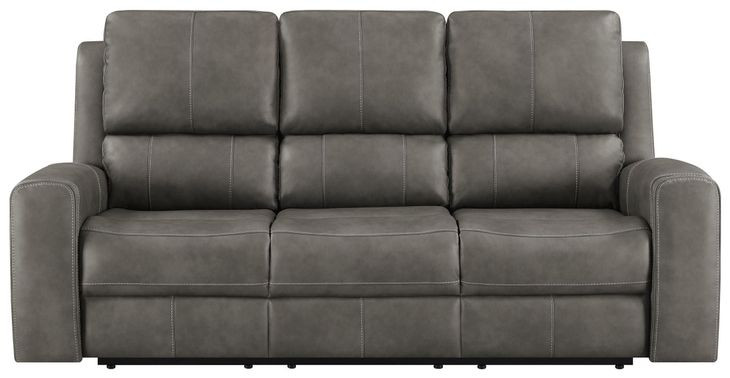 Brickston Charcoal 86" Power Reclining Sofa with LED Light and USB Charging