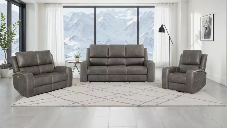 Brickston Charcoal Power Reclining Living Room Set