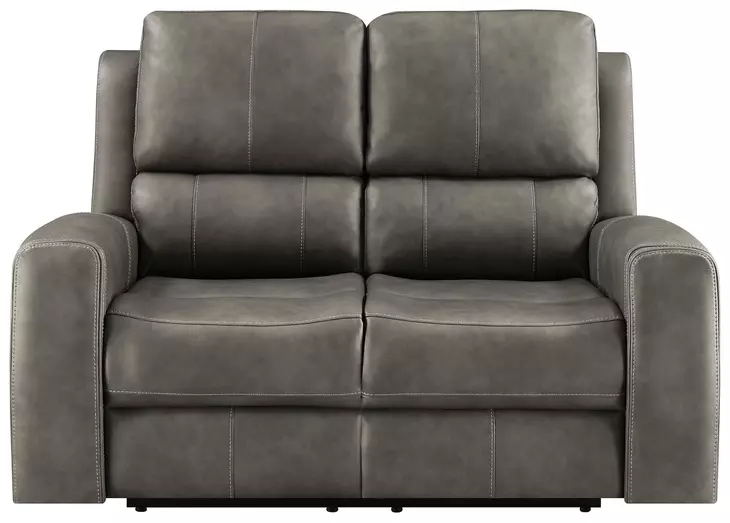 Brickston Charcoal Triple 62" Power Reclining Loveseat with USB Charging