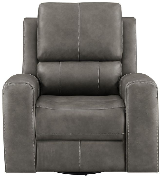 Brickston Charcoal Power Swivel Glider Recliner with USB Charging