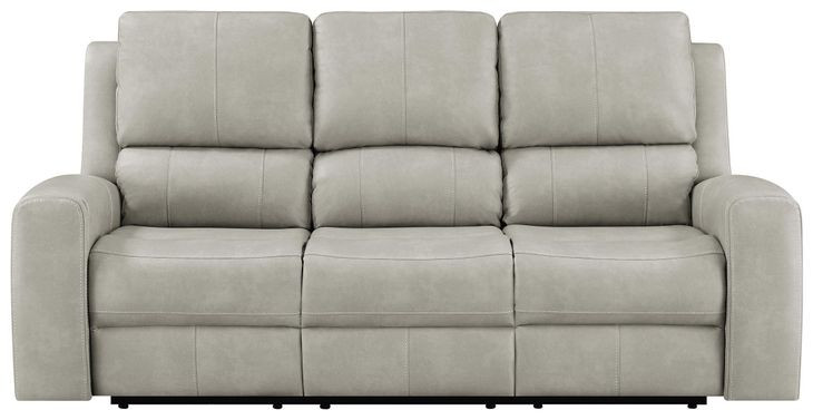 Brickston Gray 86" Power Reclining Sofa with LED Light and USB Charging