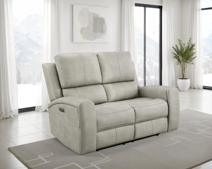 Brickston Gray 62" Power Reclining Loveseat with USB Charging