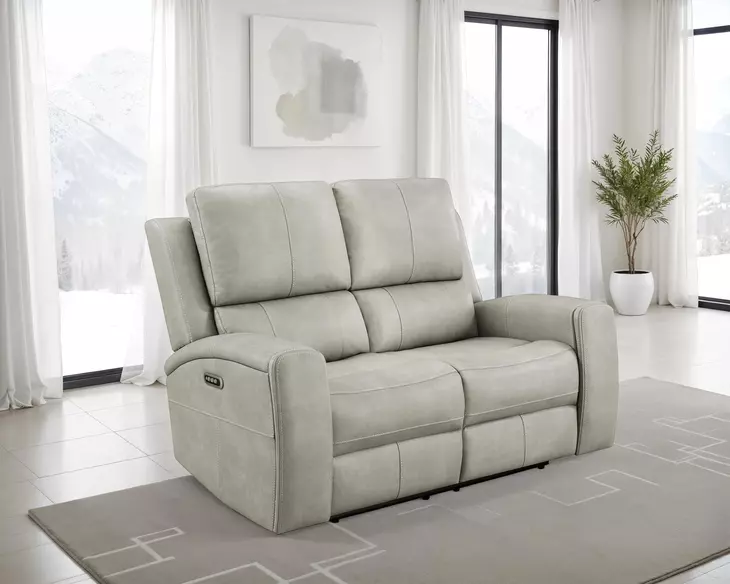 Brickston Gray Triple Zero Gravity 62" Power Reclining Loveseat with USB Charging