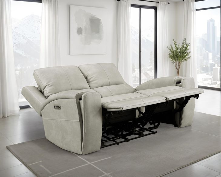 Brickston Gray 62" Power Reclining Loveseat with USB Charging
