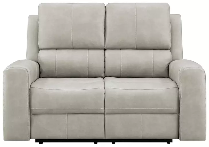 Brickston Gray Triple Zero Gravity 62" Power Reclining Loveseat with USB Charging