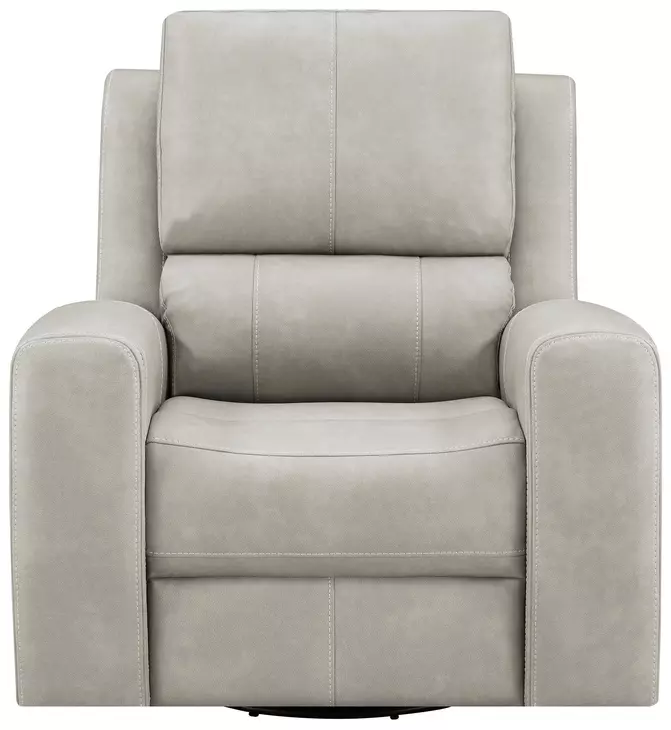 Brickston Gray Power Swivel Glider Recliner with USB Charging
