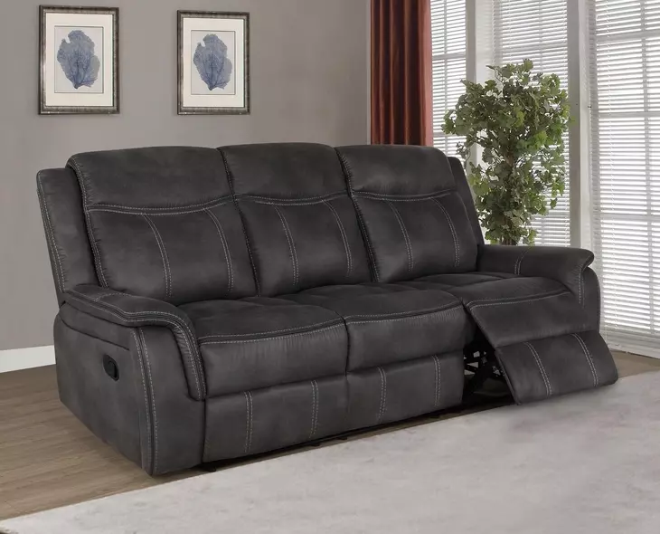 Lawrence Charcoal Reclining 85" Sofa
