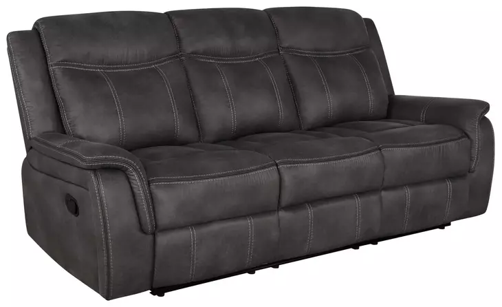 Lawrence Charcoal Reclining 85" Sofa